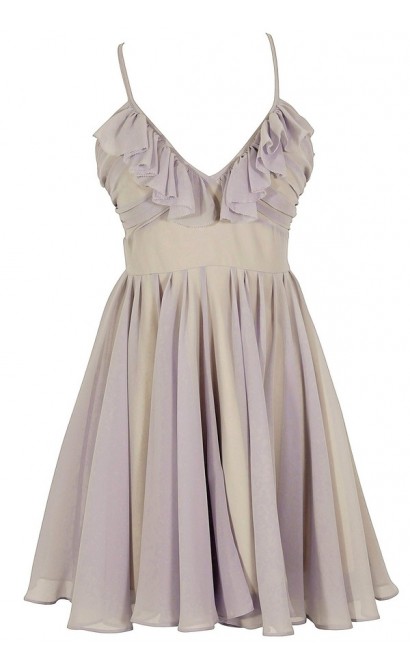 Lavender Ruffle Chiffon Dress by Ark and Co